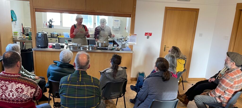 The pPice Route cookery demonstration  at Tarland village hall